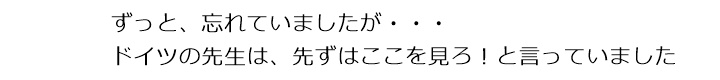 ドイツの先生は、「先ずはここを見ろ!」と言っていました