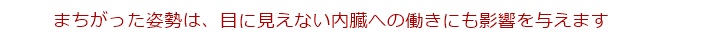 まちがった姿勢は、目に見えない内臓への働きにも影響を与えます