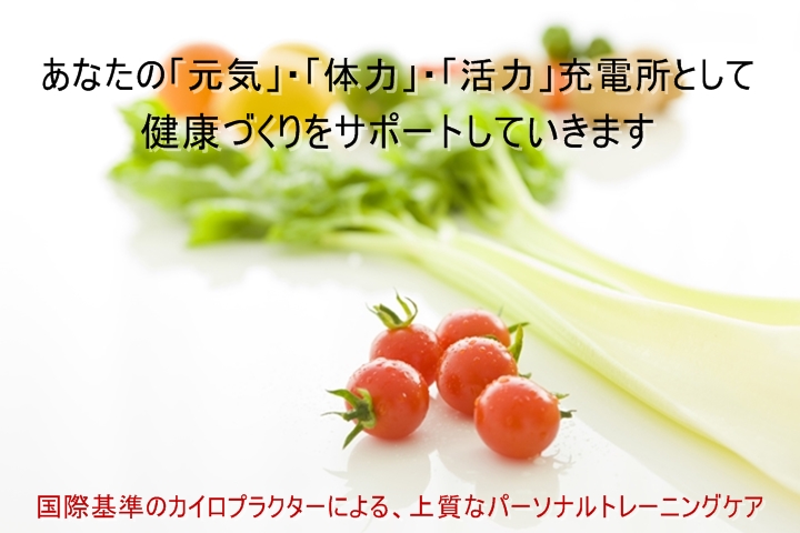 あなたの「元気」・「体力」・「活力」充電所として健康づくりをサポートしていきます。最近、からだが硬くなったような気がするからだの動きも、以前ほどよくないもしかしたら・・・・加齢にまけているかもしれませんあなたは、からだの変化に対応できていますか？加齢にともなうからだの変化に対してその準備はできていますか？いままで、運動不足だったとても、姿勢・バランス・柔軟性・筋力・筋持久力を向上させることはできます。